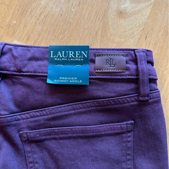 NWT - Lauren Ralph Lauren Red Wash Piper Skinny Ankle Pants - Picture 7 of 12